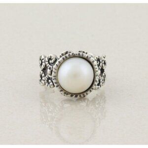 Sterling Silver Pearl Ring Size 7 Israel
